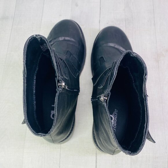 AU Air Underground Womens CARMINE Side Zip Black Combat Biker Boots Size 9.5 M - Picture 7 of 16